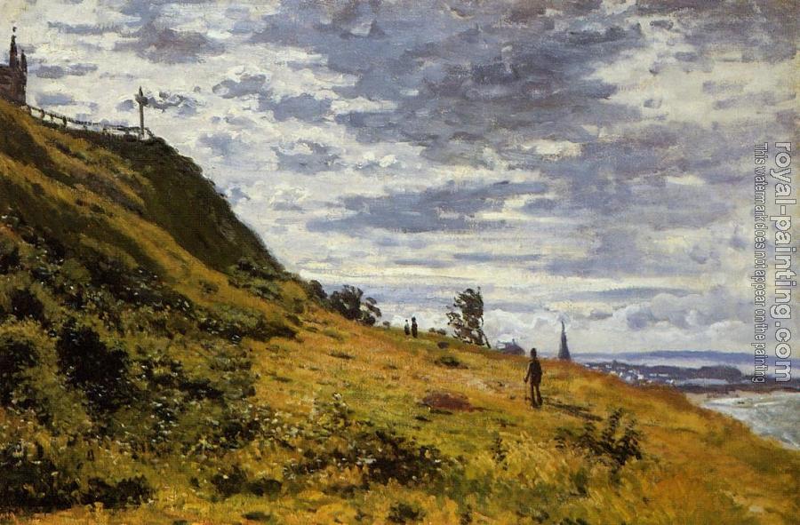 Claude Oscar Monet : Taking a Walk on the Cliffs of Sainte-Adresse